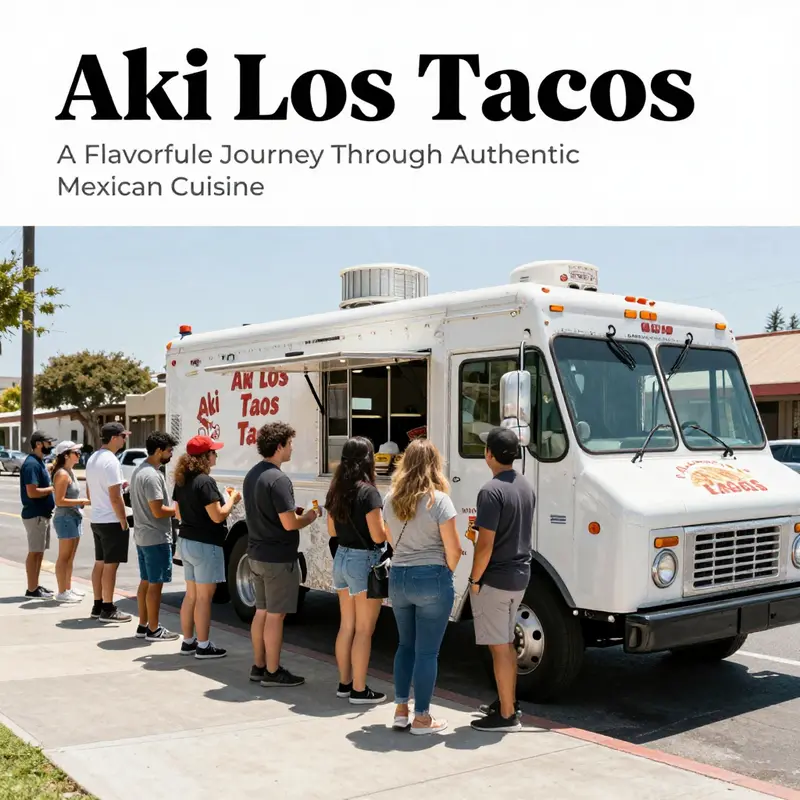 An enticing selection of authentic Mexican tacos served from Aki Los Tacos food truck, highlighting the variety and quality of ingredients.