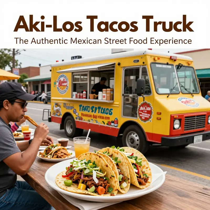 Customers savoring the vibrant flavors of Aki-Los Tacos, capturing the authentic street food experience.