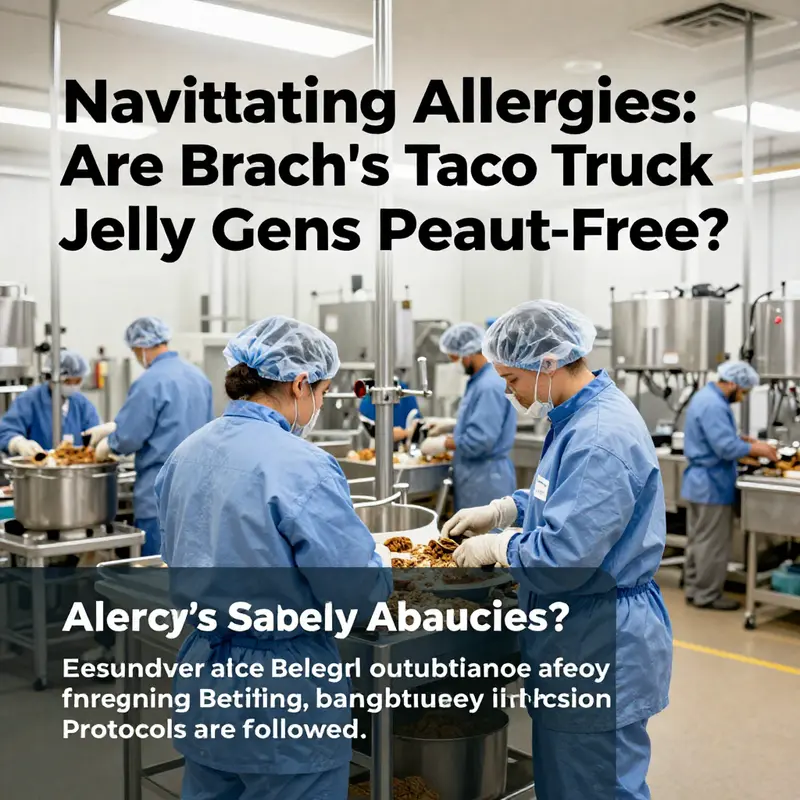 Assorted Brach’s Taco Truck Jelly Beans with a focus on their peanut-free labeling.