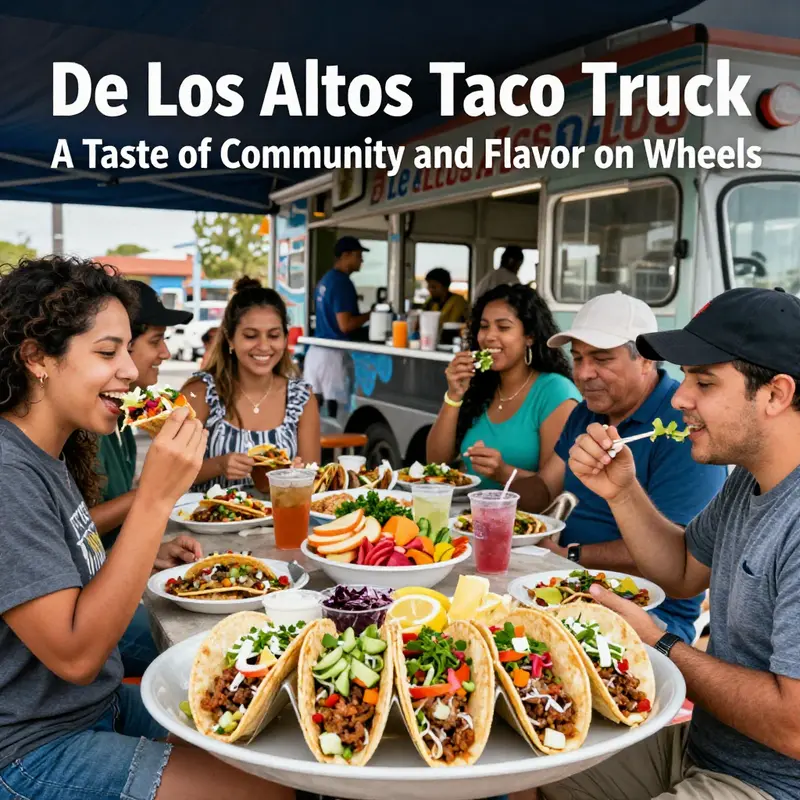 A vibrant display of delicious tacos at De Los Altos Taco Truck, representing the heart of authentic Mexican cuisine.
