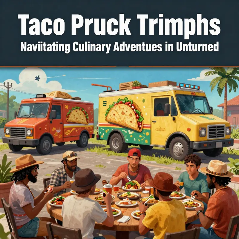 An imagined taco truck in Unturned, serving the whimsical and diverse community of the game.