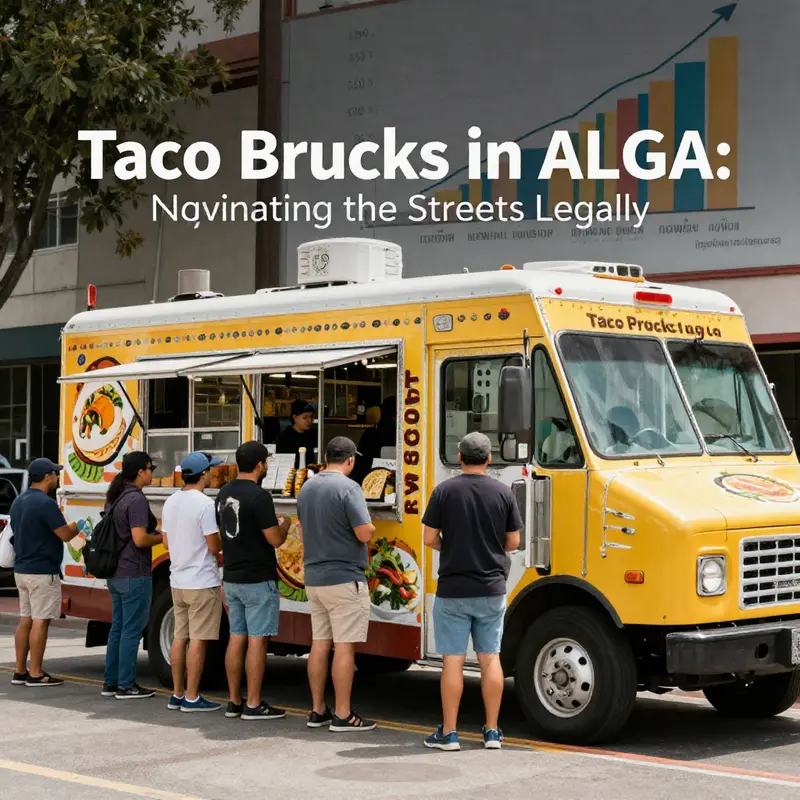 Taco trucks navigating the regulatory landscape of LA.