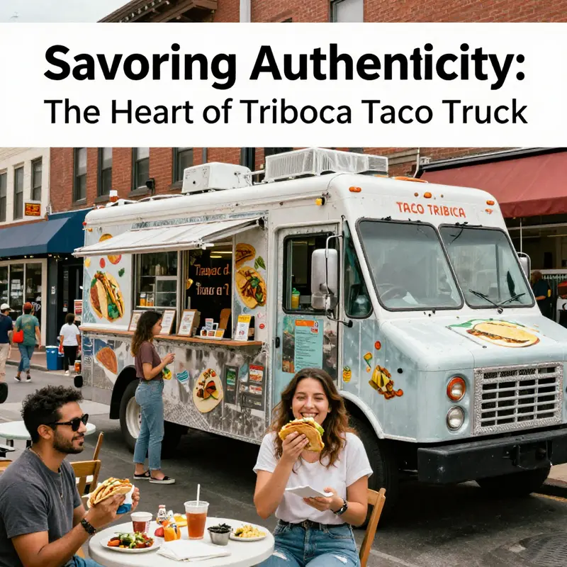 A bustling scene at Tribeca Taco Truck, highlighting its delicious offerings.