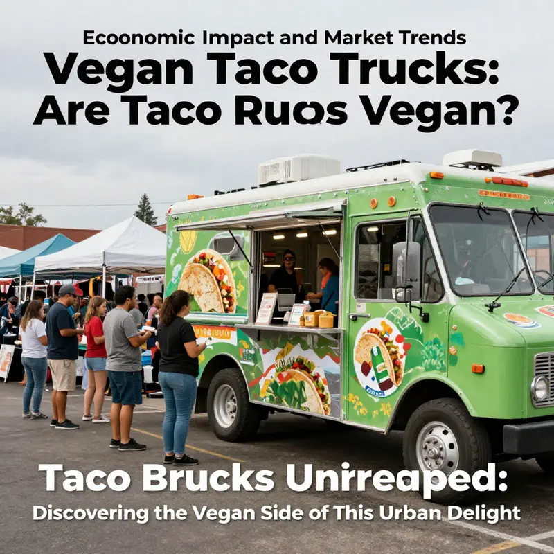 A lively vegan taco truck serving up delicious plant-based tacos to happy urban dwellers.