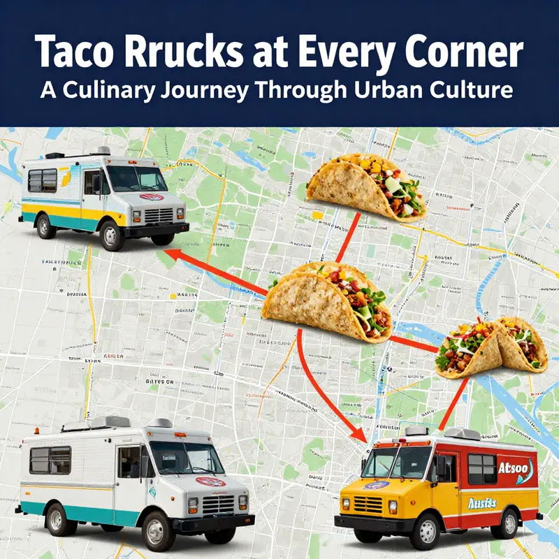 The lively atmosphere of Austin, showcasing the cultural richness brought by taco trucks.
