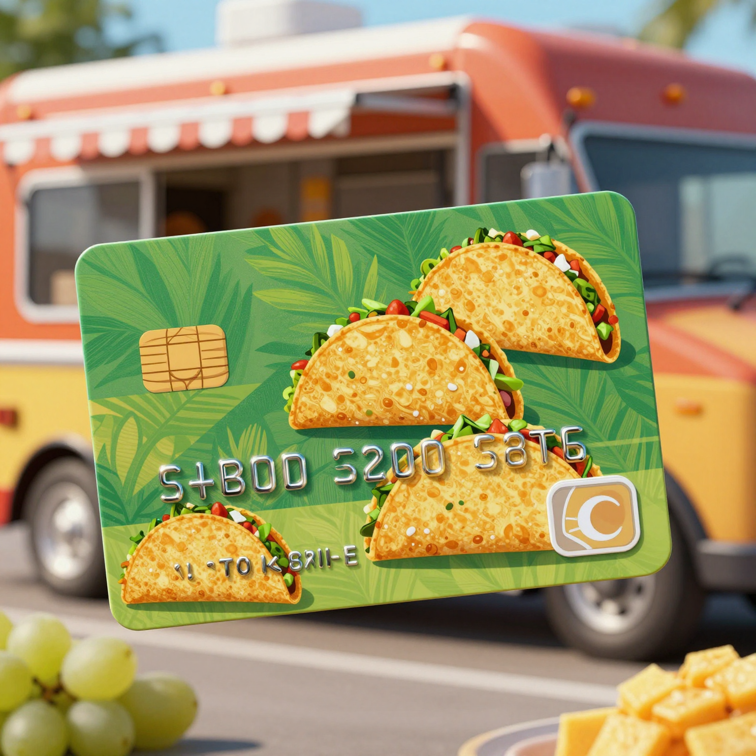 Credit Card with Taco Graphics