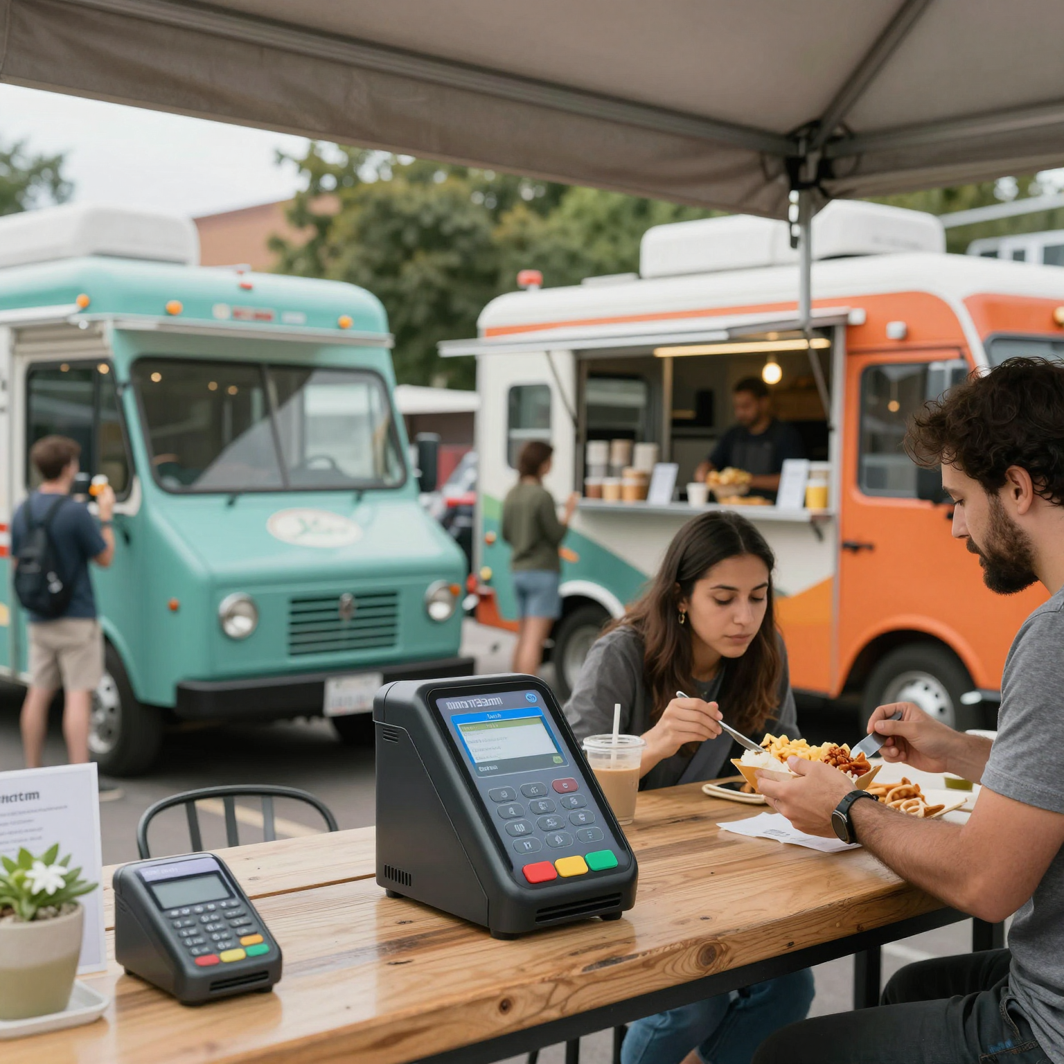 Urban Food Truck Scene