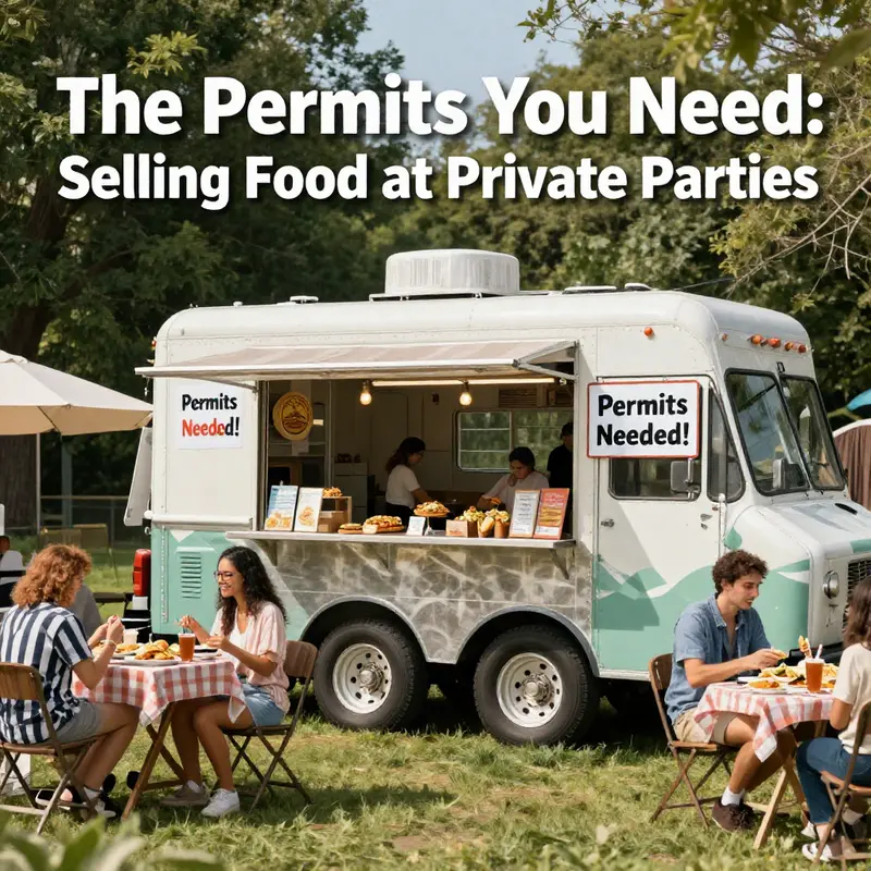 Understanding the permits and licenses needed for selling food from a taco truck at private events.