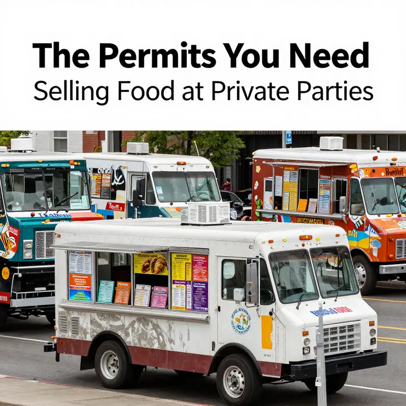 Understanding the permits and licenses needed for selling food from a taco truck at private events.