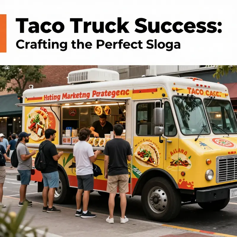 A vibrant brainstorming session for catchy taco truck slogans, showcasing creativity and collaboration.