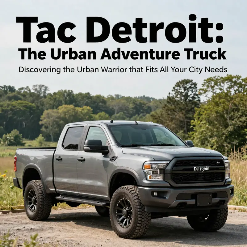 The Tac Detroit truck in a natural setting, showcasing its dual capability for urban and outdoor environments.