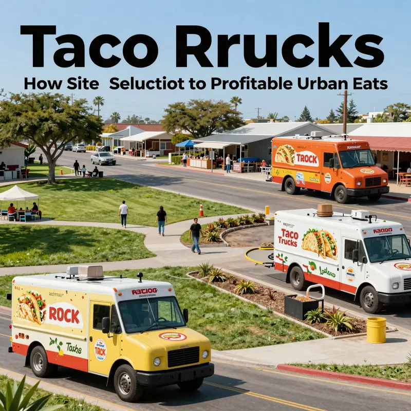 The dynamic of taco trucks in a bustling urban environment, highlighting customer engagement.