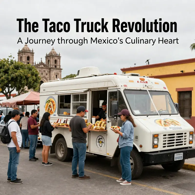 Taco trucks embody the spirit of Mexican culinary culture, reflecting vibrant street life.