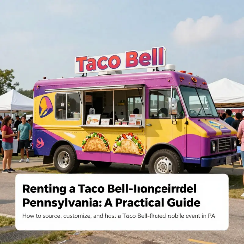 People enjoying tacos from a Taco Bell-inspired truck at a Pennsylvania event.