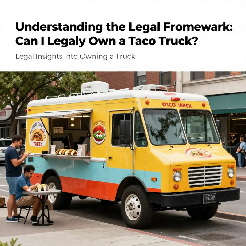 A taco truck legally operating in a city, reflecting the vibrant food culture.