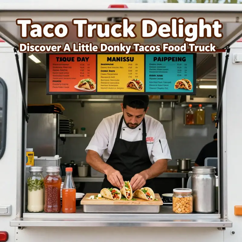 A lively scene of the taco food truck drawing in eager customers, showcasing the brand’s vibrant appeal.