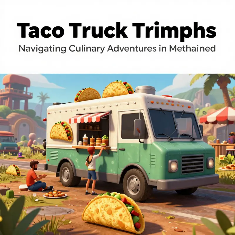 An imagined taco truck in Unturned, serving the whimsical and diverse community of the game.
