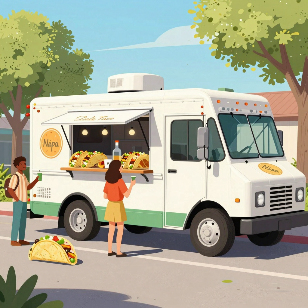Don Carlos Taco Truck serving vibrant, delicious tacos in Napa