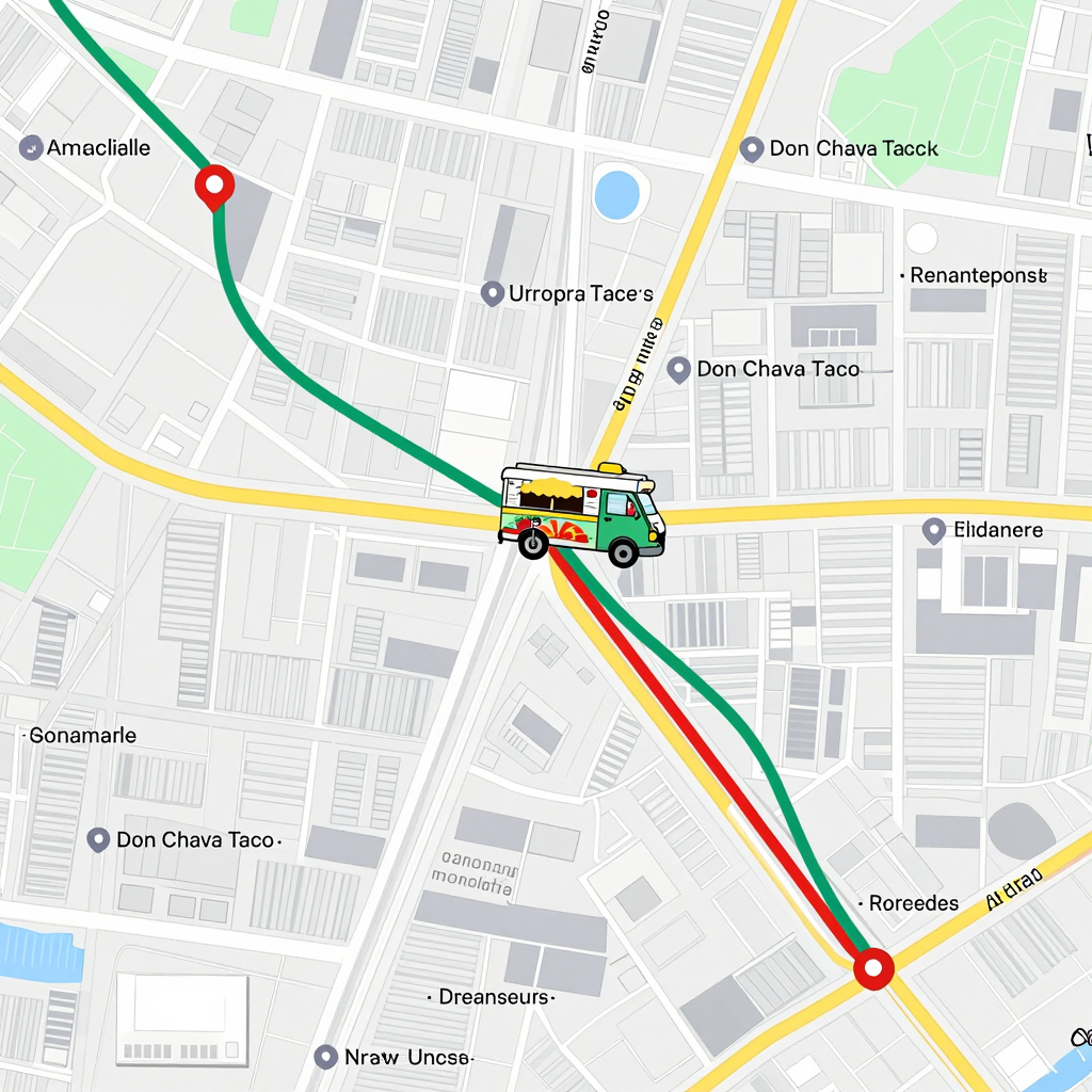 Map of Don Chava Taco Truck Location