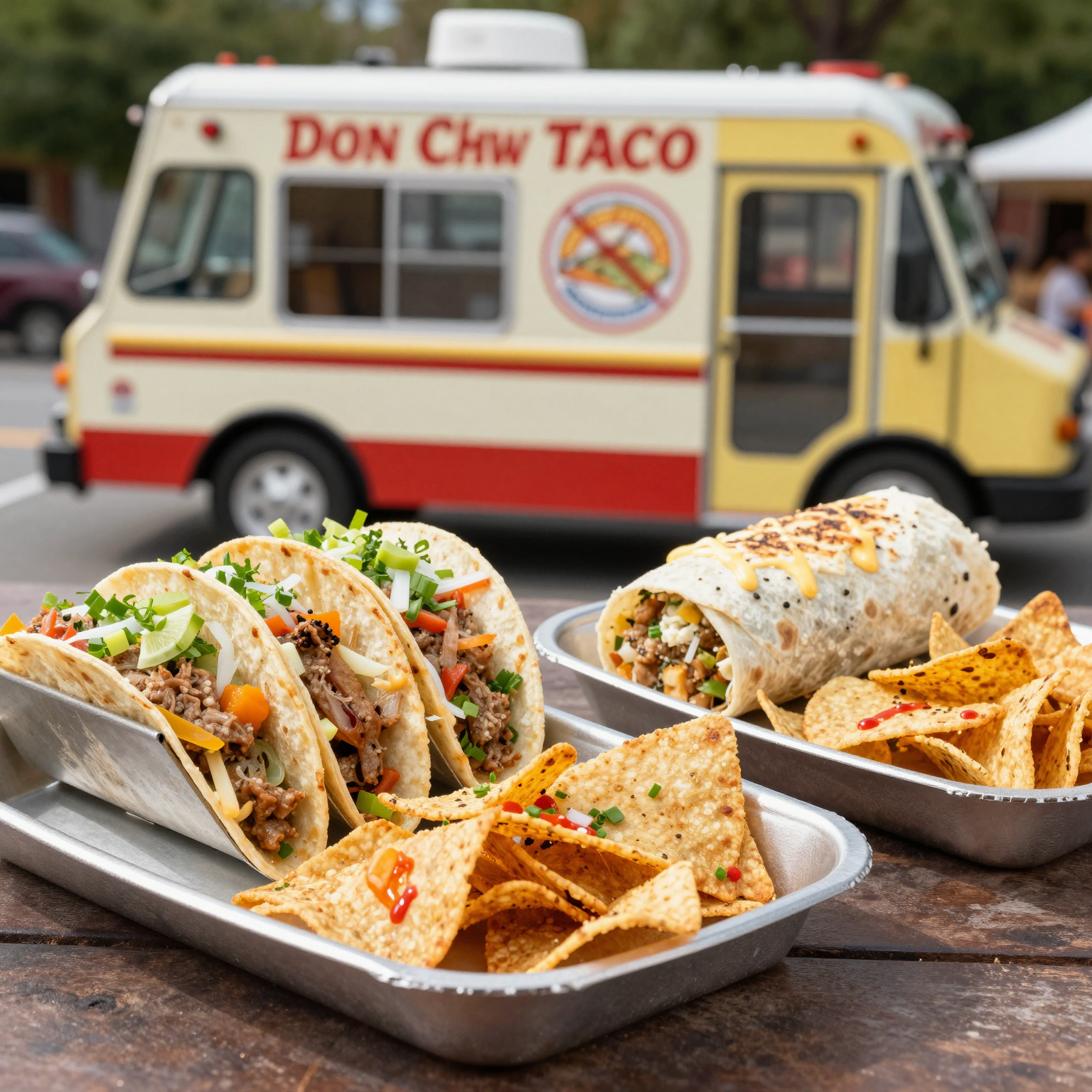 Food from Don Chow Taco Truck