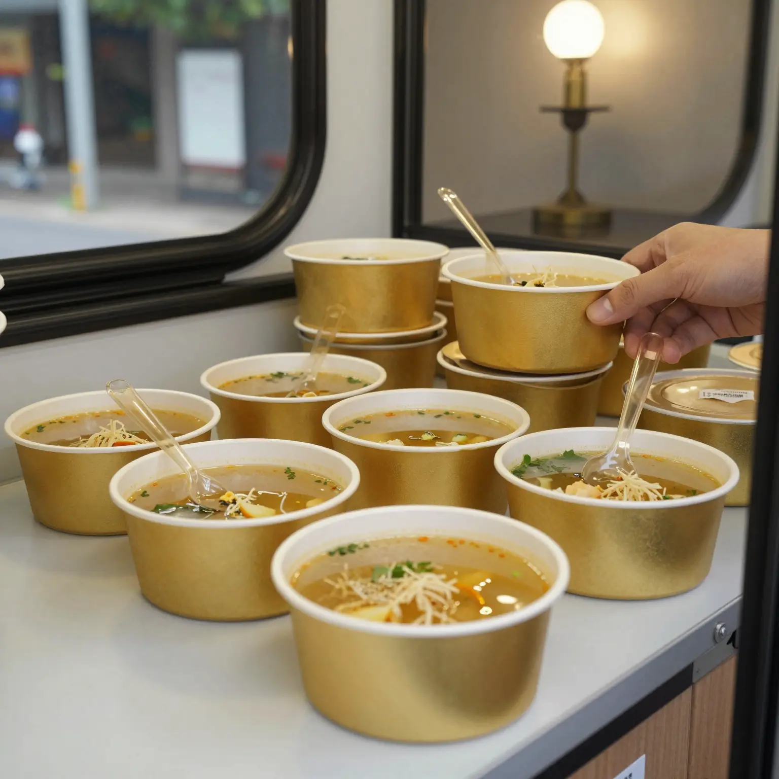 Gold Disposable Soup Bowls
