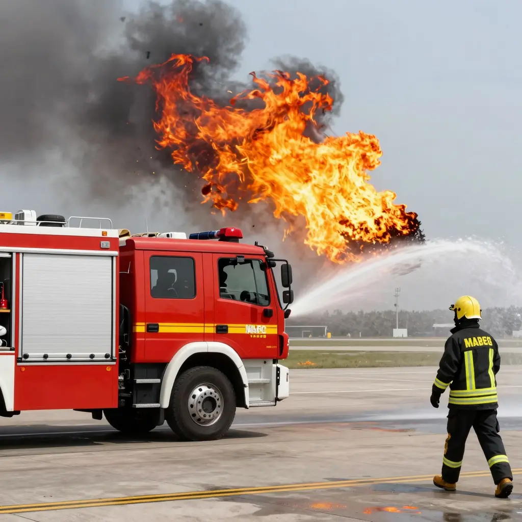 Airport Fire Truck in Action