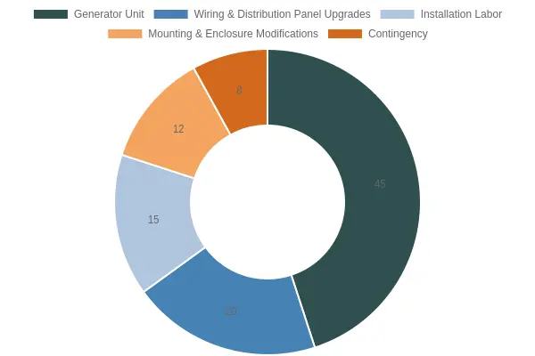 Where the money goes: bigger generator cost breakdown doughnut chart